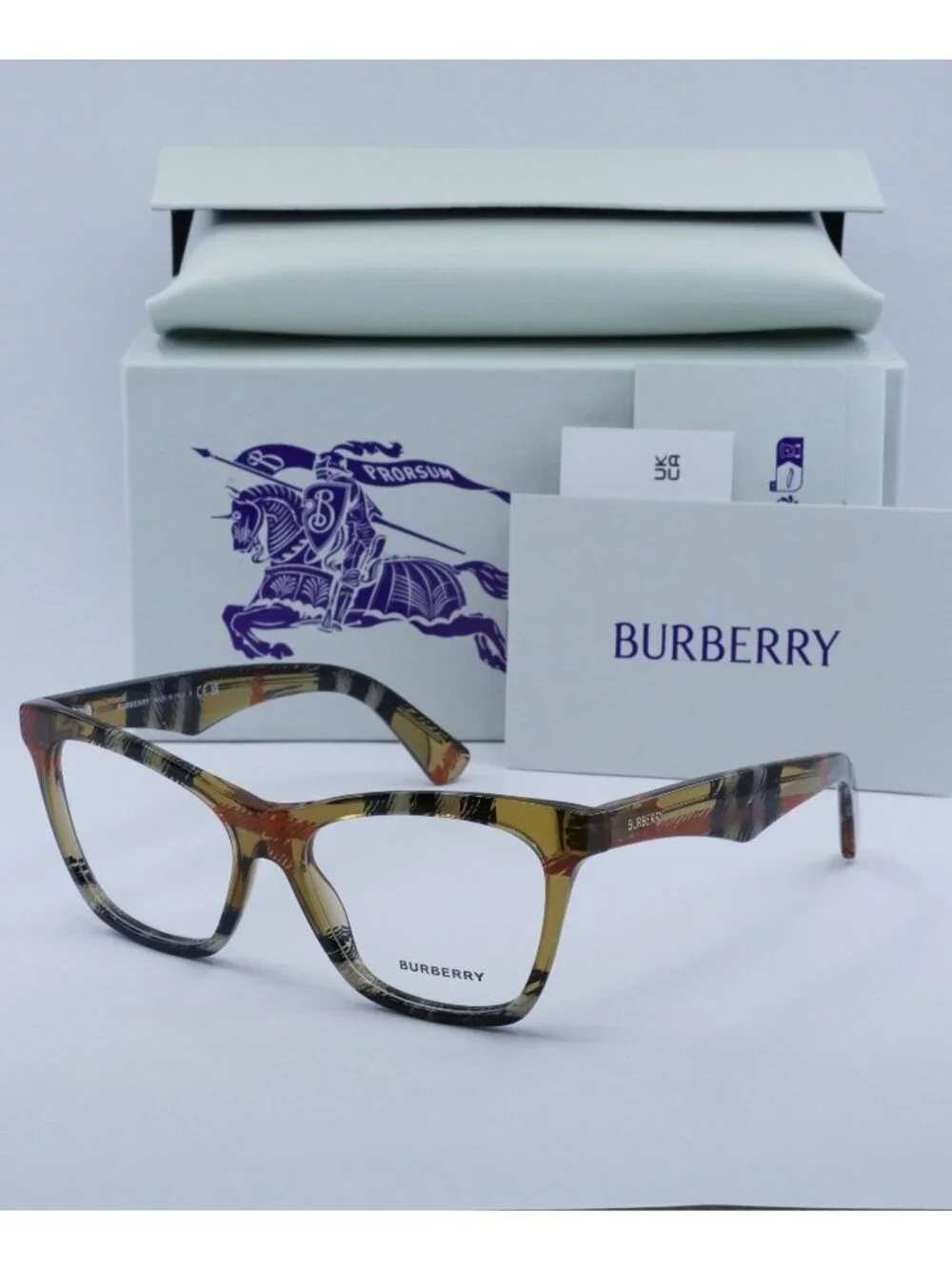 Burberry BE2416 4146 Cat Eye Eyeglasses 52mm - Check Sand